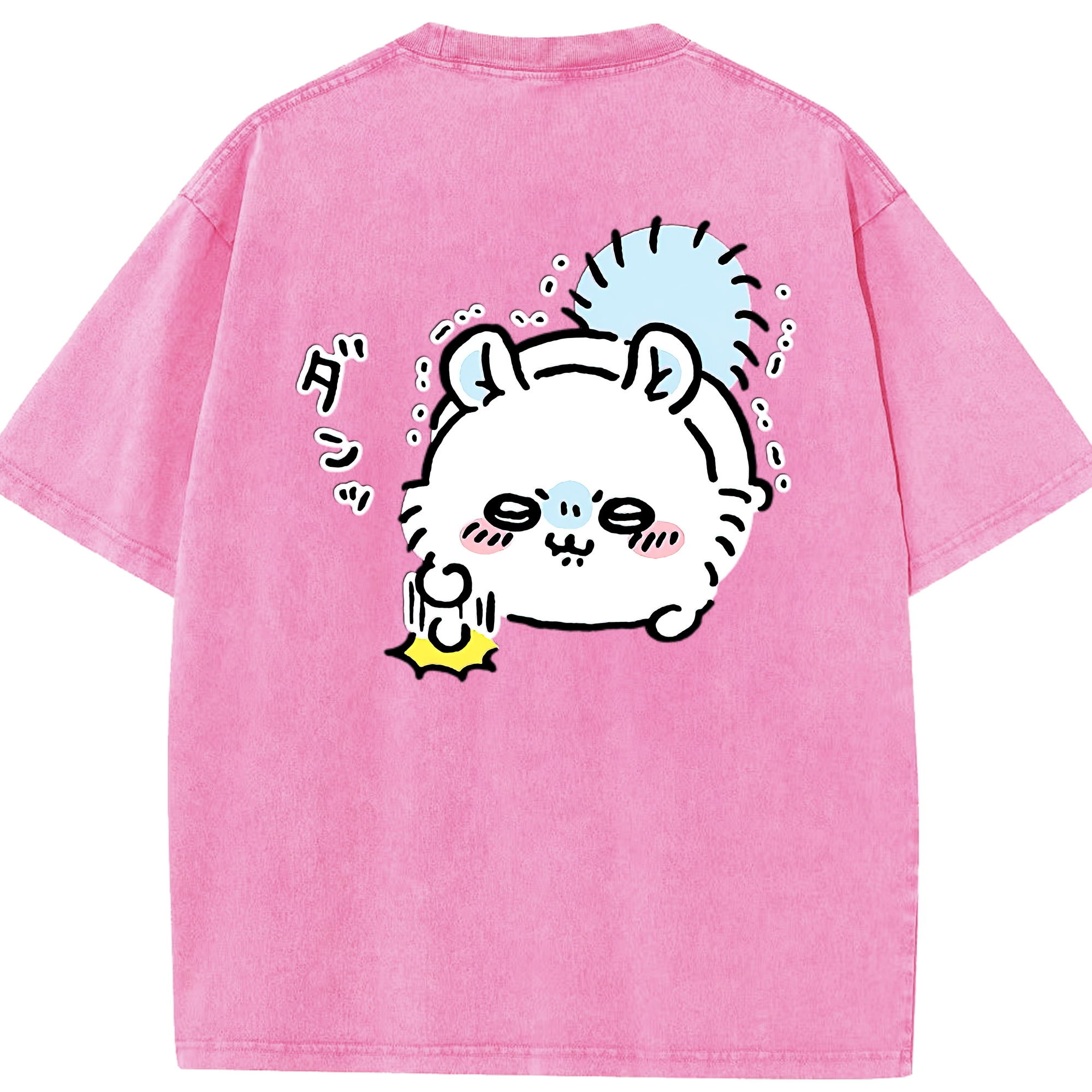 （画像用） ちいかわ モモンガ Chii-kawa Momonga 綿100% ヴィンテージ風 半袖Tシャツ（背面プリント）